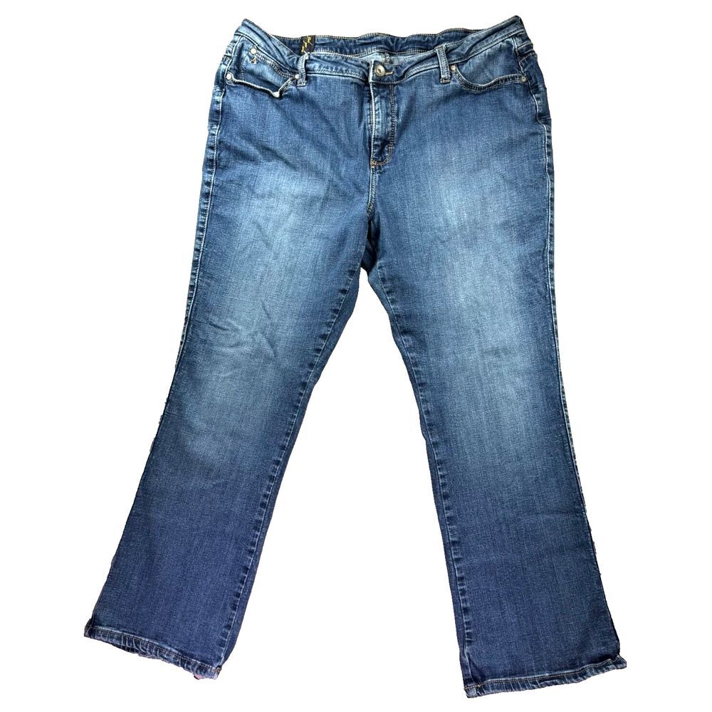 Aura‎ Jeans Women 18 by Wrangler Straight Leg Blue Denim (38x29) Street Y2K 90s